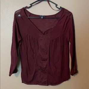 Maroon American Eagle Outfitters Blouse